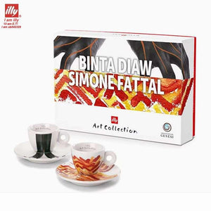 طقم فناجين Espresso من illy Art Collection بتصاميم فنية.
