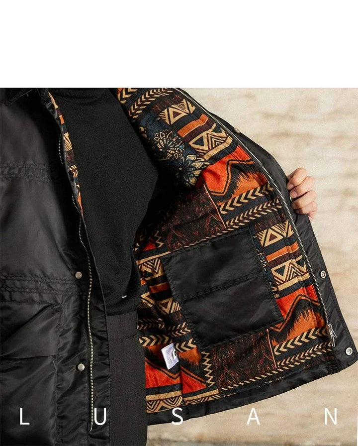 Mr. Lusan jacket Italian stylish waterproof lightweight with patterned inner lining and practical pockets