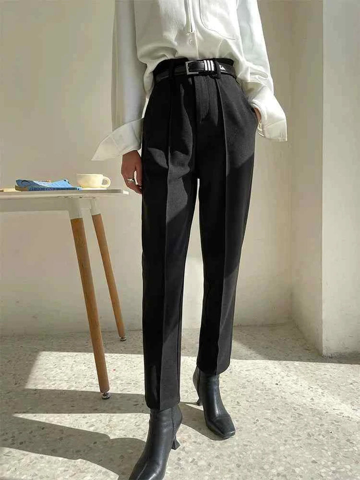 Black classic cut formal pants for women with a comfortable fit and elegant fabric perfect for office and evening wear