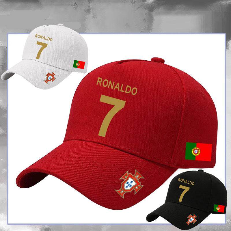 كاب Ronaldo رقم 7 بتصميم علم البرتغال متعدد الألوان