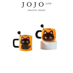 JOJO cat ceramic mug: بجودة عالية كوب سيراميك مميز لعشاق القطة جو جو.
