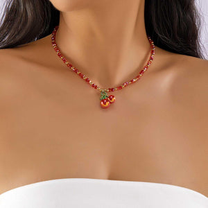 عقد Pearl Choker بقلادات Cherry و فواكه صيفية جذابة.