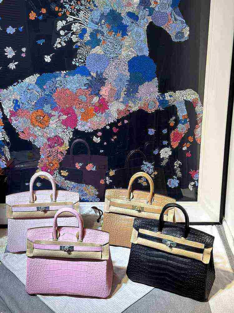 حقيبة فاخرة بتصيم  Birkin - نقشة جلد التمساح - جودة صينية عالية.