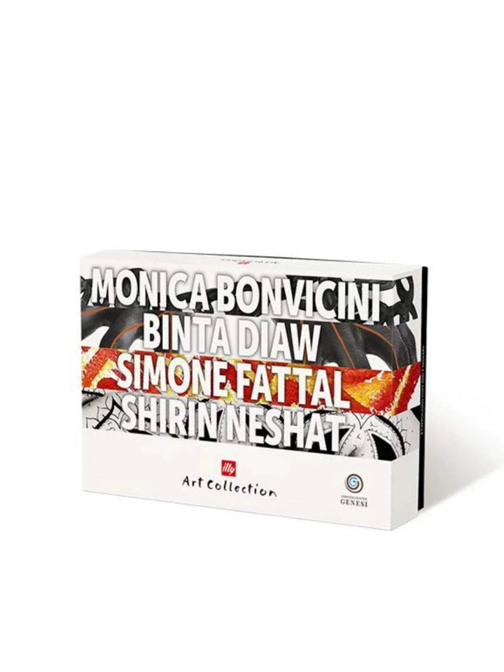 علبة illy 2024 لمجموعة فناجين إسبريسو بتصاميم فنية بالأسود والأحمر والبرتقالي