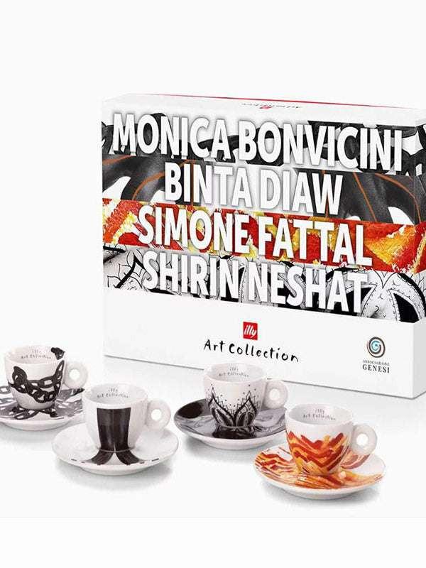 طقم فناجين Espresso من illy Art Collection بتصاميم فنية.