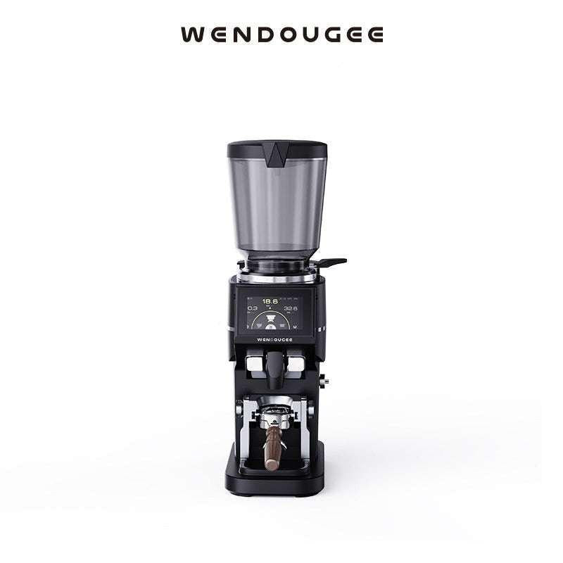 مطحنة قهوة WENDOUGEE Ares بشاشة IoT ووزن تلقائي - لون أسود.