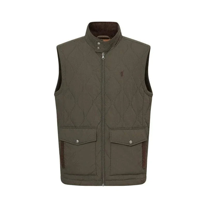 فيست رجالي Polowalk مبطن بلون زيتي مع حياكة كابيتوني وياقة عالية وجيوب أمامية عملية