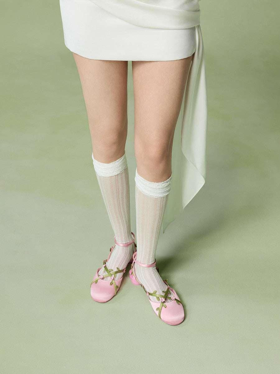 CHARLES &KEITH 26 Spring  Flower Flat Sandals.
