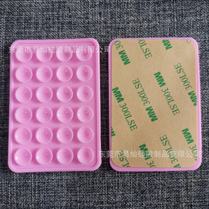 24pcs silicone suction cups black simple suction cups sticker non-slip phone case portable removable mobile phone holder square.