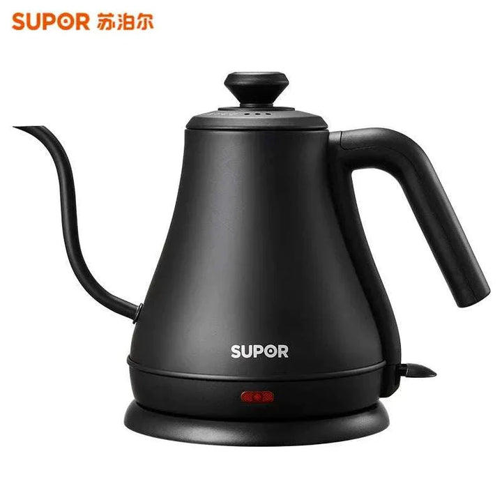 غلاية كهربائية من Supor بتصميم أنيق وصنبور دقيق لصب القهوة المقطرة بسعة 0.8 لتر ومقبض مريح ومقاومة للصدأ