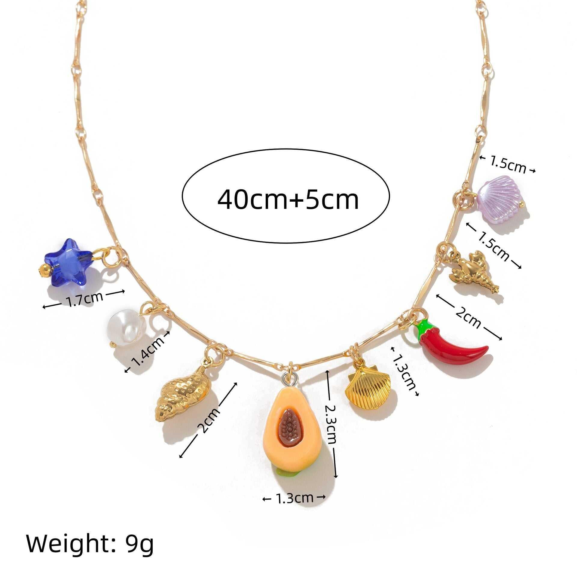 عقد Necklace بوهيمي ملون بدلايات Summer عصرية.