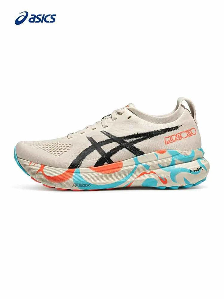 حذاء ASICS GEL-KAYANO 31 TOKYO بألوان مدمجة مع تقنية دعم وتوسيد لتحسين أداء الجري.