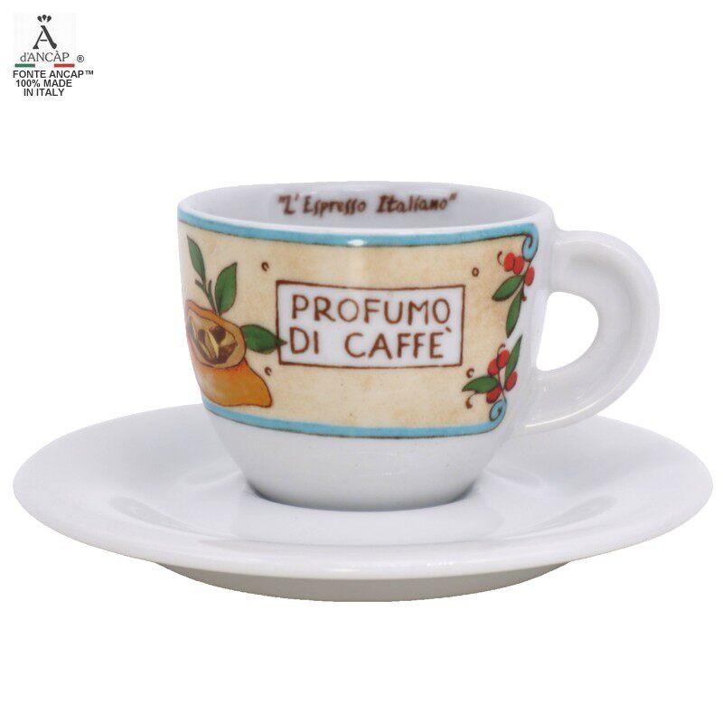 طقم أكواب قهوة Espresso إيطالي من d'AnCap بتصاميم كلاسيكية.