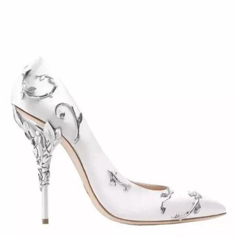 حذاء نسائي High Heels بتصميم أغصان معدنية فاخرة ومتعدد الألوان.
