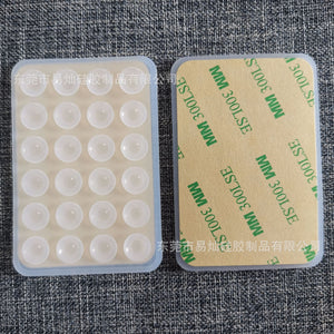 24pcs silicone suction cups black simple suction cups sticker non-slip phone case portable removable mobile phone holder square.