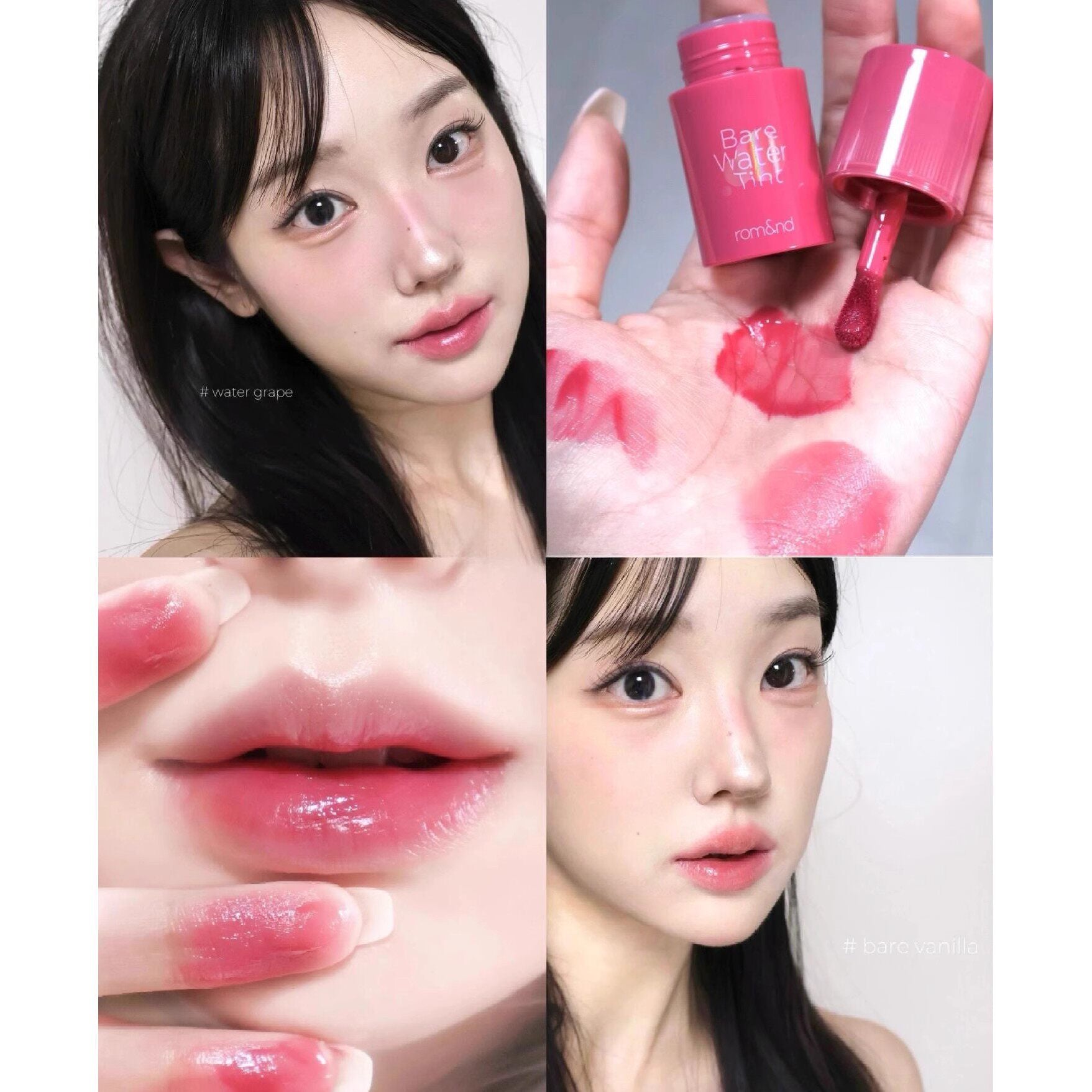 Korean women pseudo-plain lips! Romand watery lip glaze dye lip liquid moisturizes and long-lasting, covers lip lines without fading, and is low saturation.