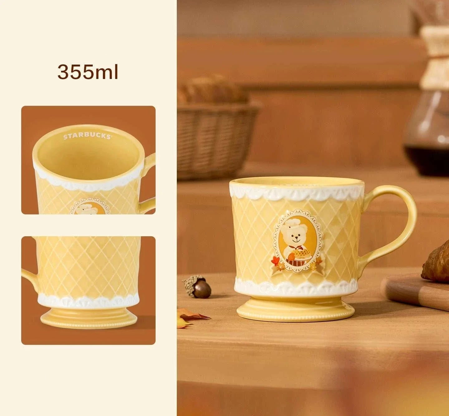 مجموعة Starbucks Fall Collection بتصاميم الدب والألوان الخريفية.