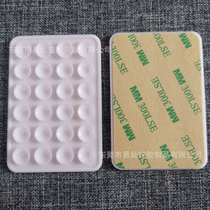 24pcs silicone suction cups black simple suction cups sticker non-slip phone case portable removable mobile phone holder square.