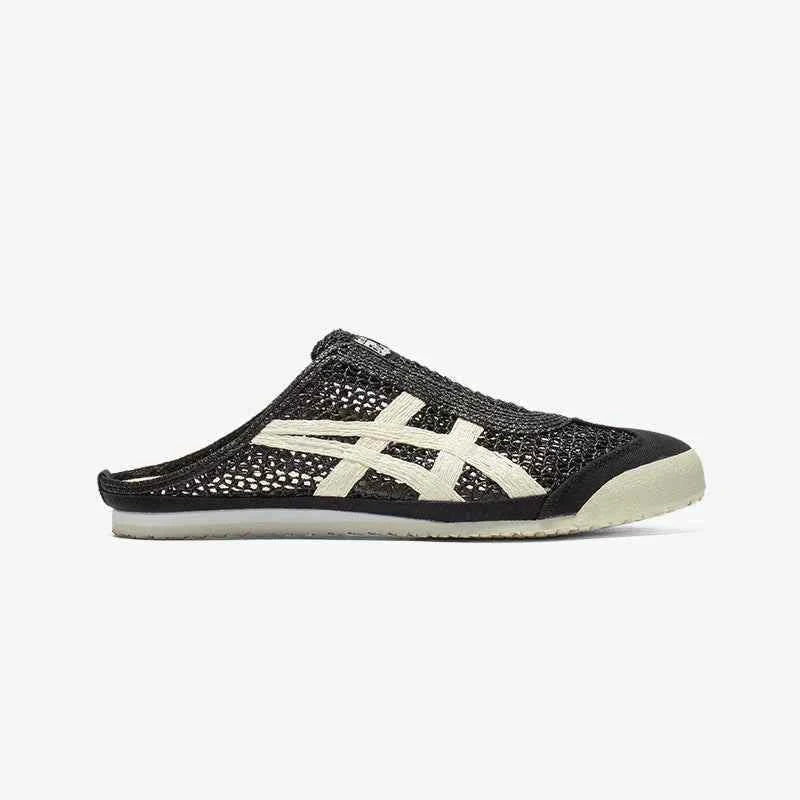 Onitsuka Tiger MEXICO 66 SABOT حذاء أسكس ميكسيكو 66 سابوت - أسود كلاسيكي شبكي.