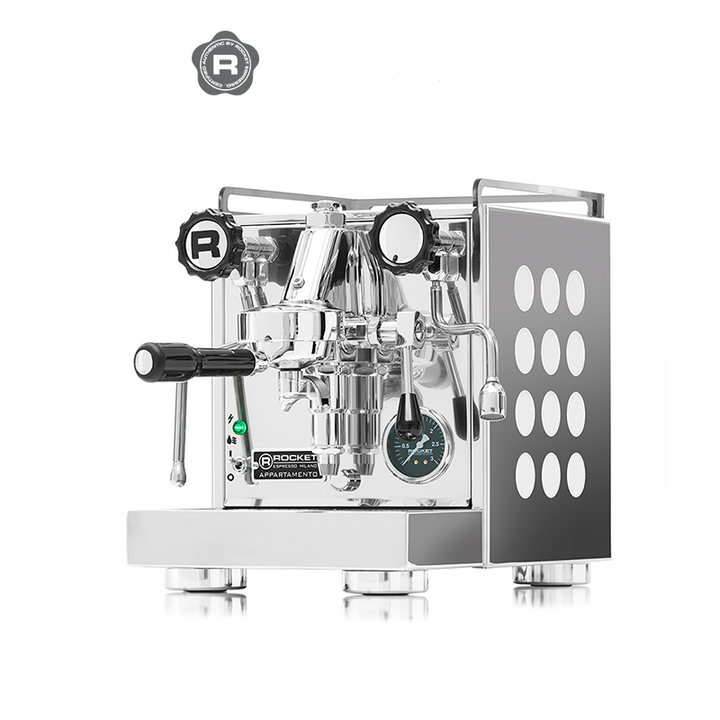 Rocket Appartamento Italian espresso machine with stainless steel body and copper boiler for home baristas