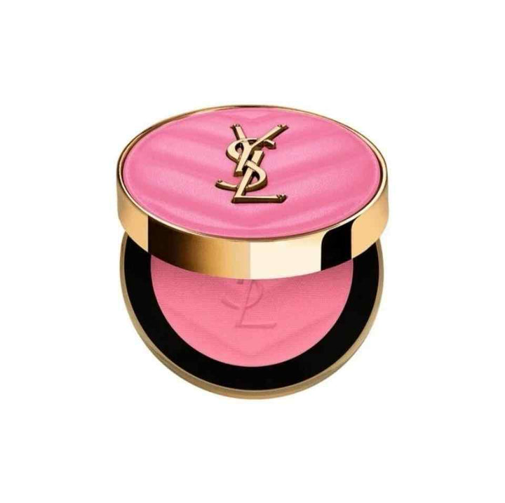 بلشر سان لوران بلون وردي بعبوة أنيقة مع شعار YSL.بلاشر سان لوران