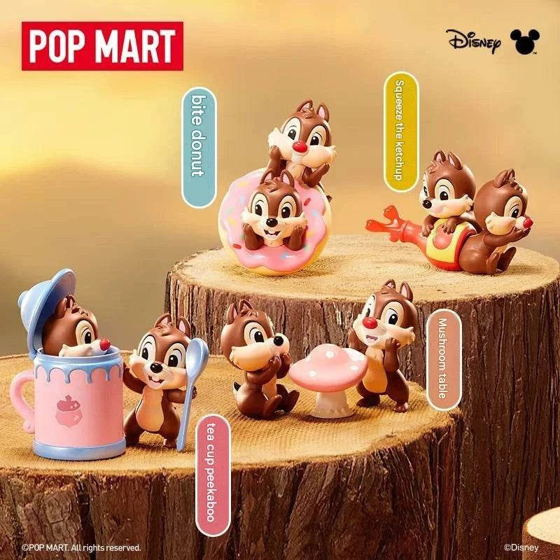 مجسمات Disney Chip 'n' Dale من POP MART بنظام Blind Box.