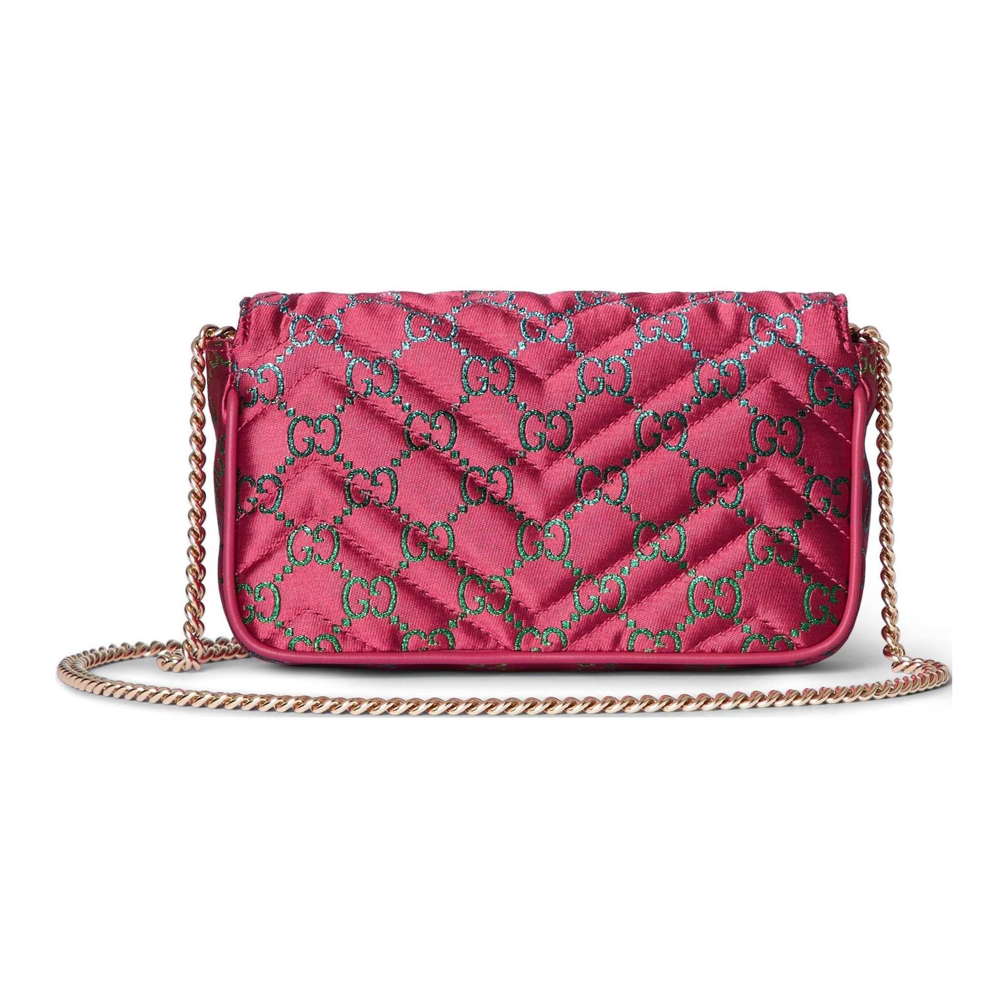 GUCCI GG Marmont canvas shoulder mini pink.