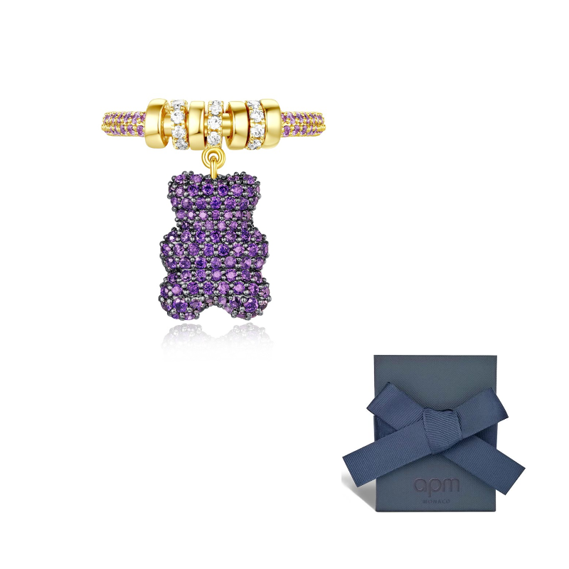 apm monaco  YUMMY bear ring purple.