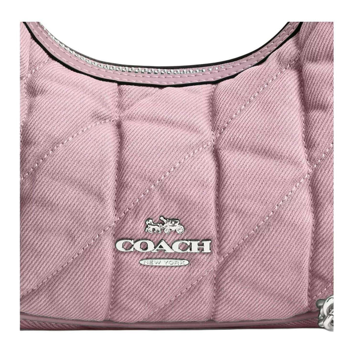 COACH CARMEN 20 Logo Detachable shoulder strap Denim in smooth leather Crossbody shoulder tote Mini Women's Carnation