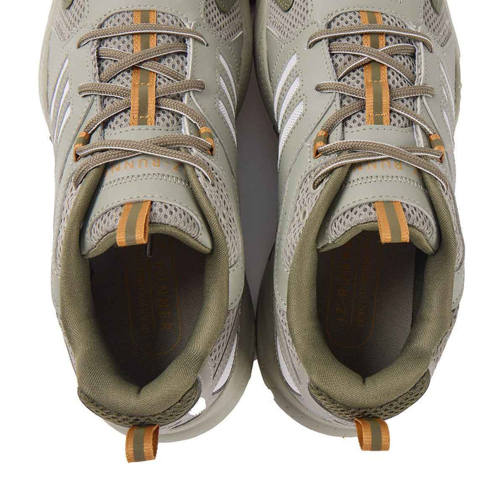 adidas JZ Runner shoes with durable mesh, leather accents, and olive-gray design.