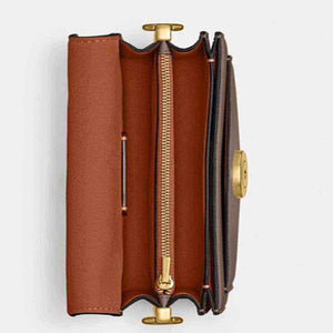 حقيبة Coach Tabby Shoulder Bag جلد طبيعي فاخر لون بني.