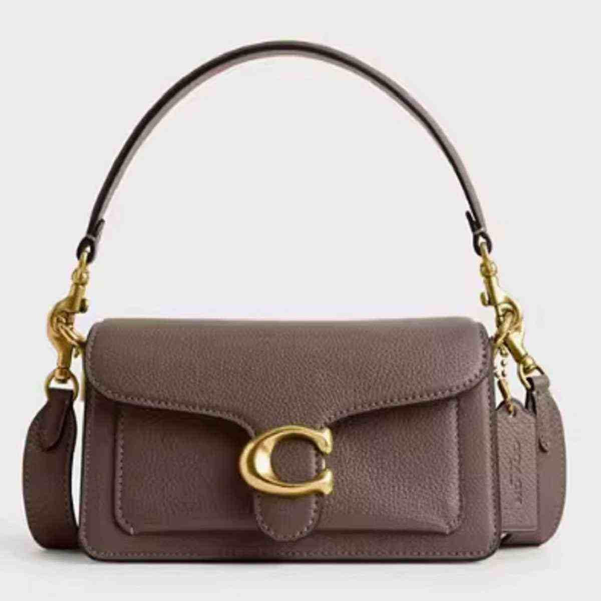 حقيبة Coach Tabby Shoulder Bag جلد طبيعي فاخر لون بني.