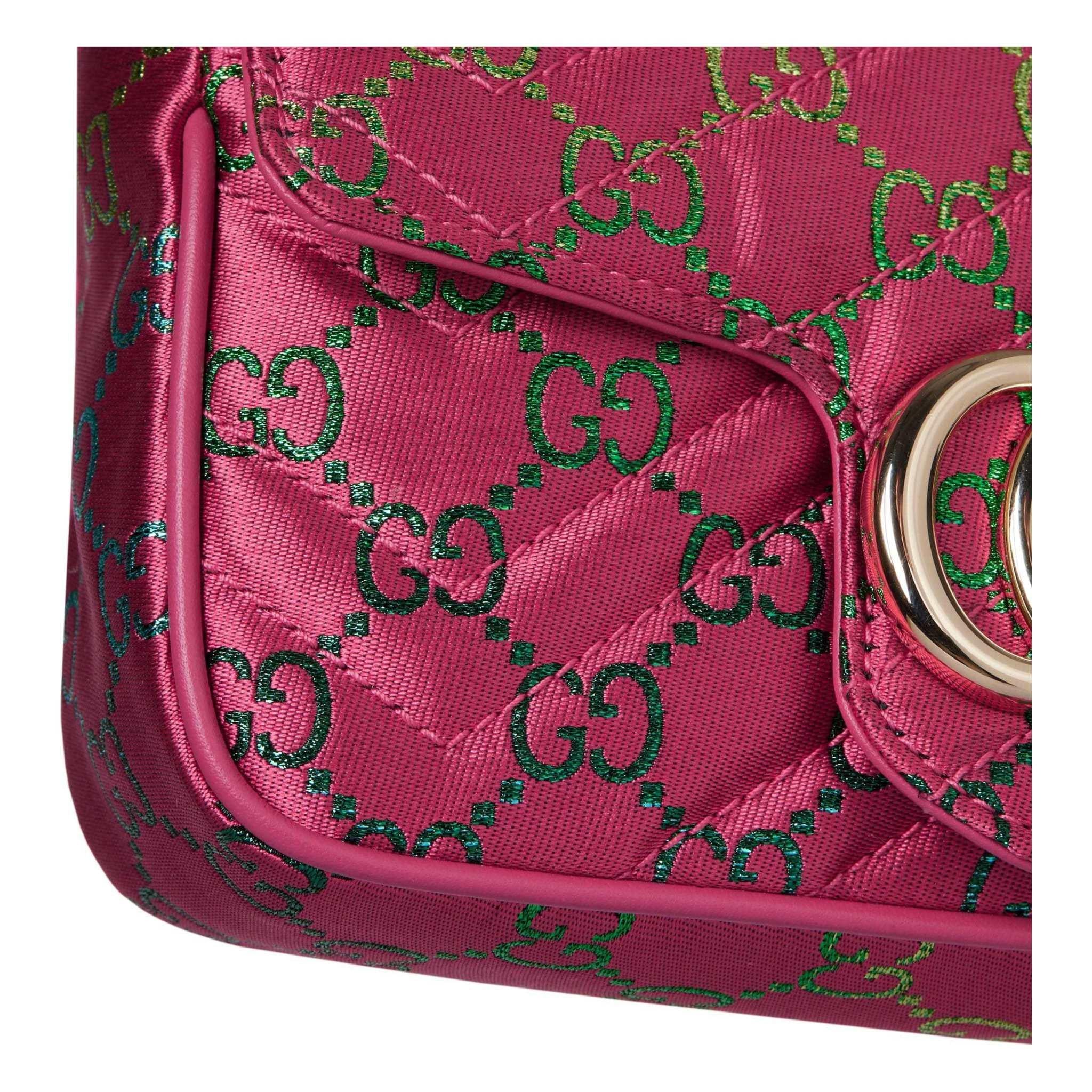 GUCCI GG Marmont canvas shoulder mini pink.