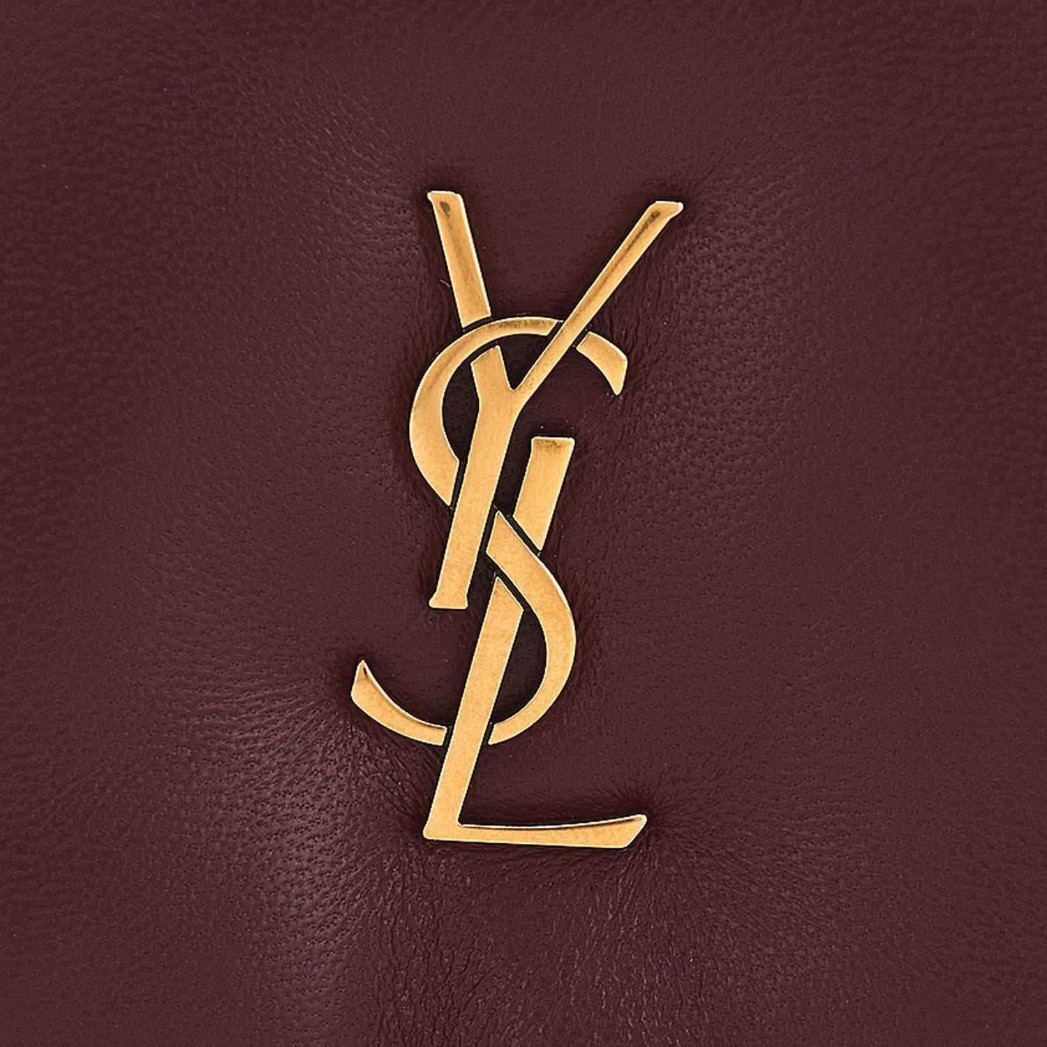 SAINT LAURENT YSL Lambskin Crossbody Shoulder Bag Red.