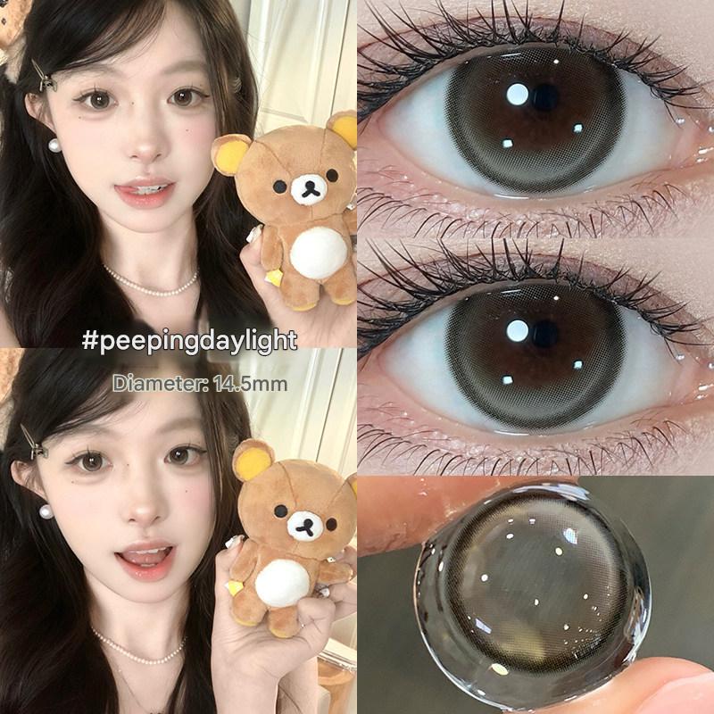 عدسات لاصقة تجميلية ملونة بتصميم طبيعي مريح 14.5mm - رفعة