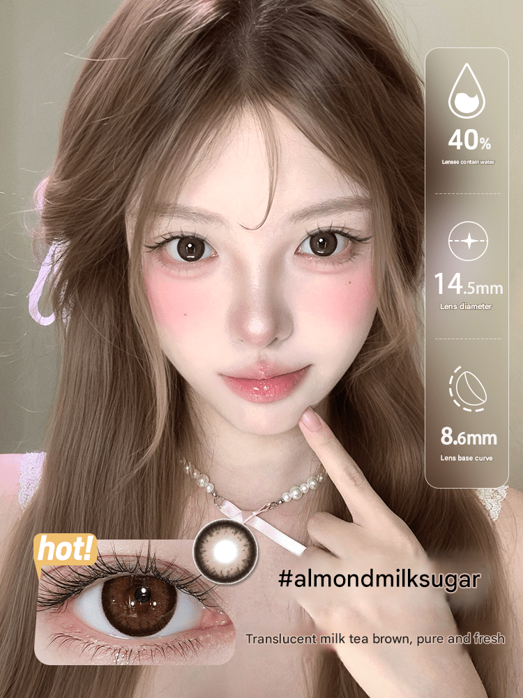 عدسات لاصقة تجميلية ملونة بتصميم طبيعي مريح 14.5mm - رفعة