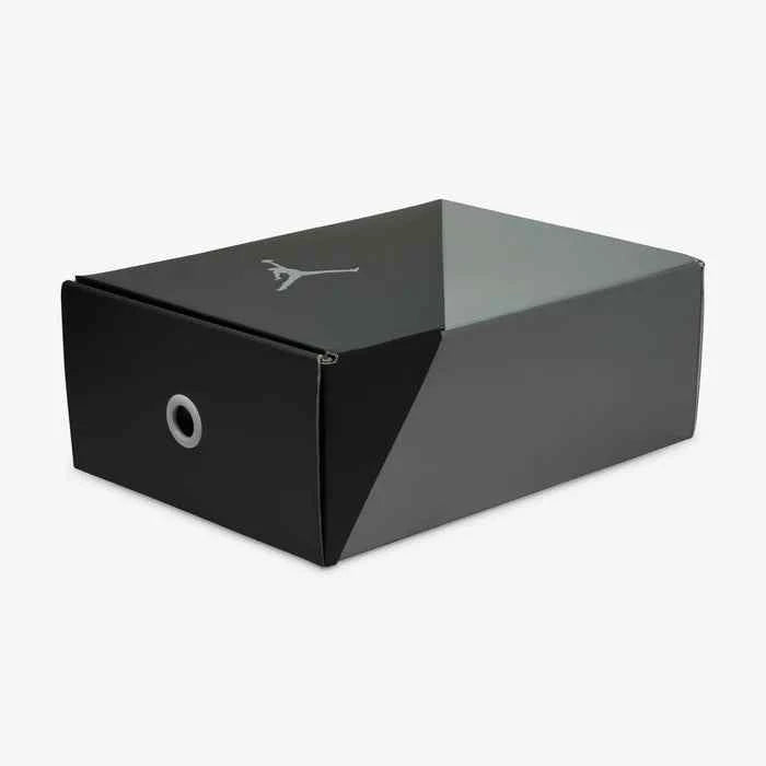 Black Air Jordan Spizike Low shoe box with iconic logo and sleek design.