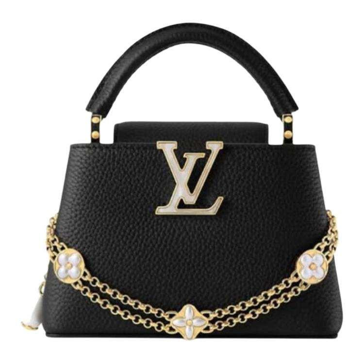 LOUIS VUITTON Capucines Gold Black.