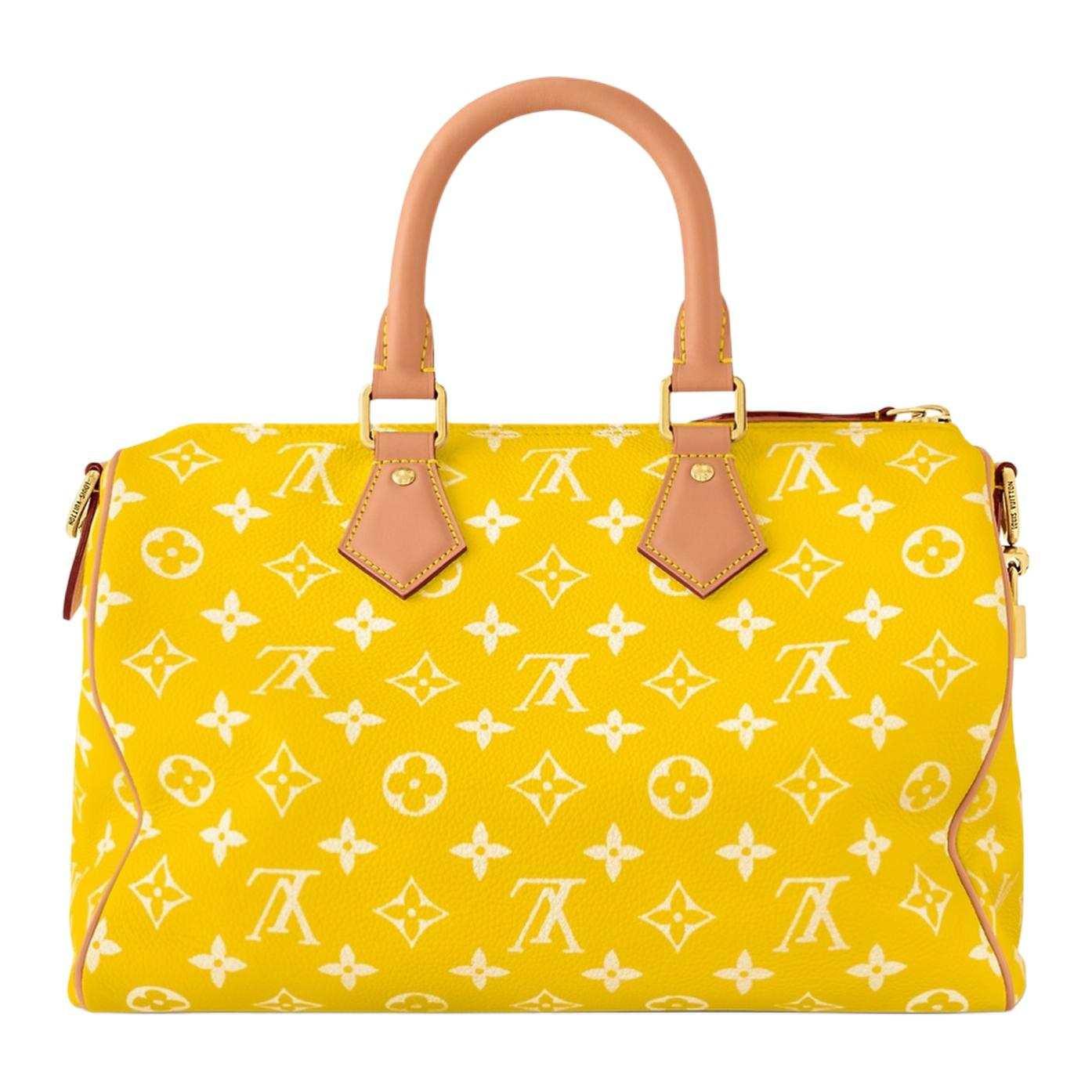 حقيبة Louis Vuitton Speedy 30 باللون الأصفر المميز.