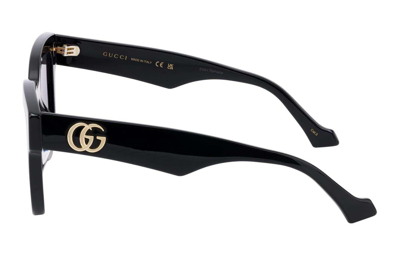 نظارات Gucci شمسية Square سوداء بإطار كلاسيكي فاخر.