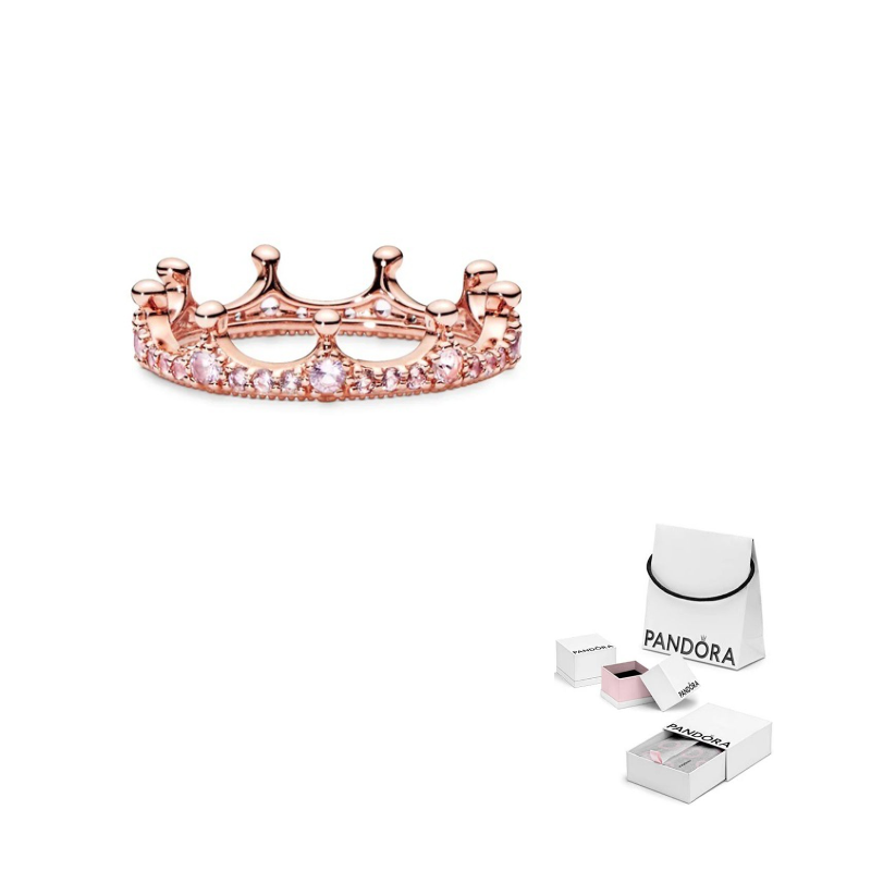 Pandora  Crown  Ring Rose Gold Pink.