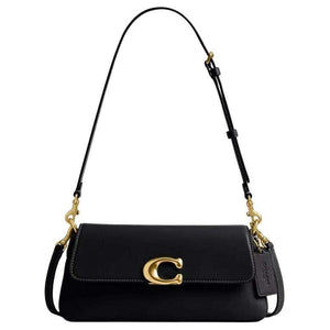 COACH Jet 25 Logo Leather Crossbody Black.