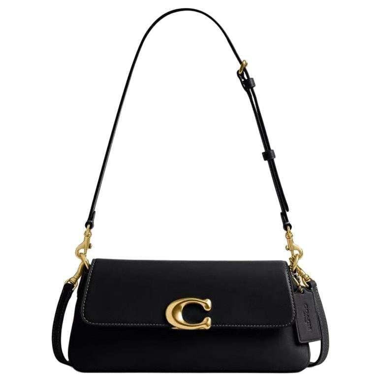 COACH Jet 25 Logo Leather Crossbody Black.