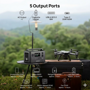 محطة طاقة شمسية متنقلة Portable Power Station AF-P040 | شحن سريع ونظام UPS.