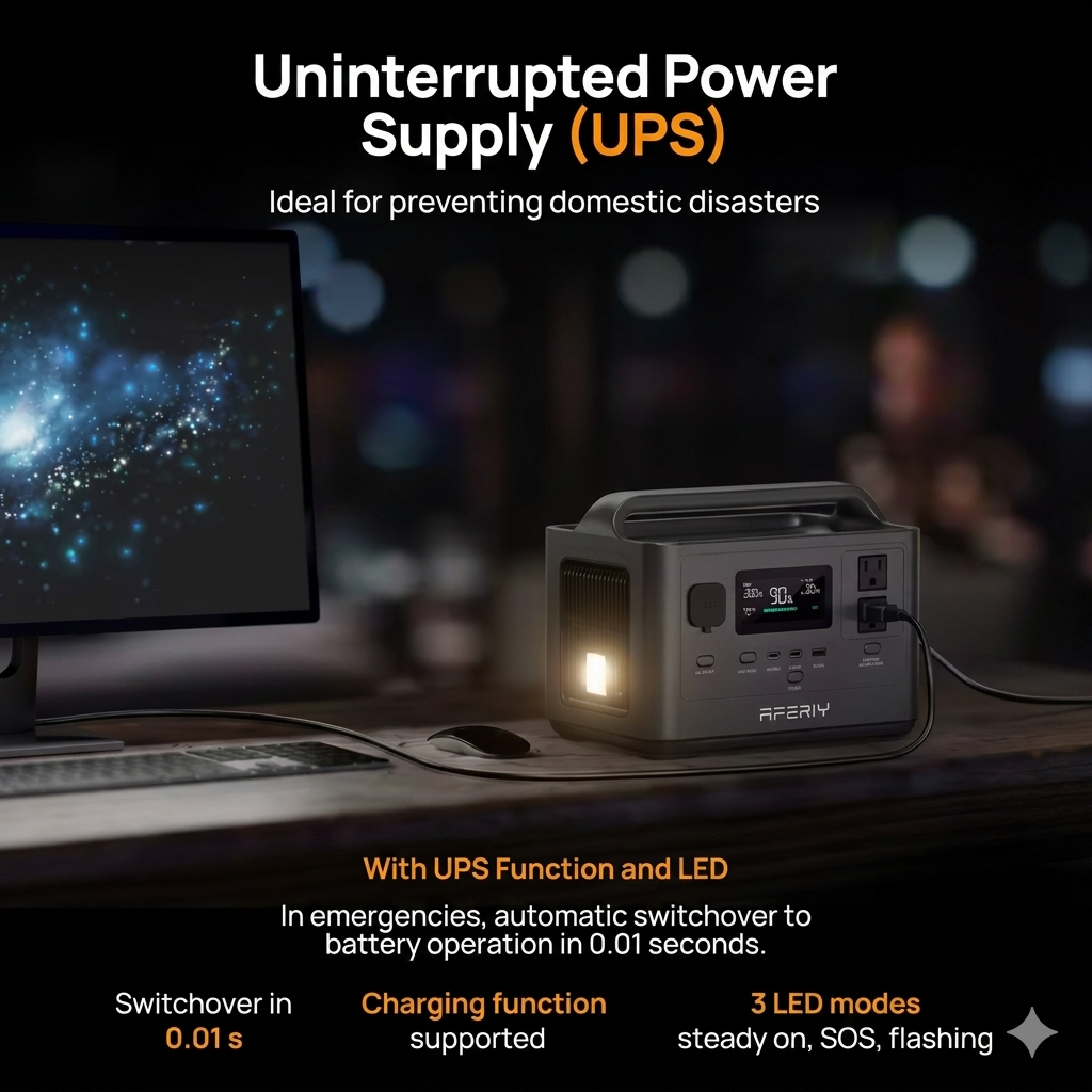 محطة طاقة شمسية متنقلة Portable Power Station AF-P040 | شحن سريع ونظام UPS.