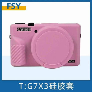غطاء سيليكون بلون رمادي يلائم كاميرا Canon G7X Mark III بحواف مرنة حول الهيكل