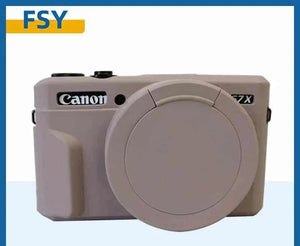 غطاء سيليكون بلون أحمر يلائم كاميرا Canon G7X Mark II بحواف مرنة حول الهيكل