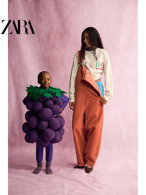 أوفرول جينز برتقالي Zara x Fruit of the Loom ملابس نسائية - رفعة
