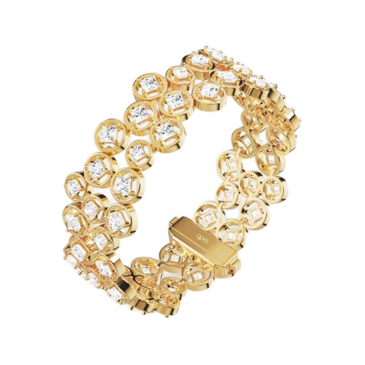 apm monaco irregular bubble alloy bracelet, unisex couple style, gold