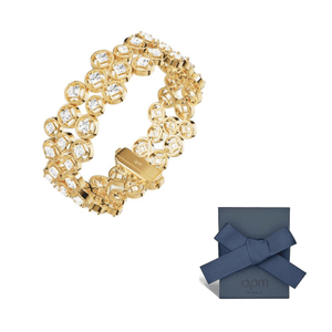 apm monaco irregular bubble alloy bracelet, unisex couple style, gold - رفعة